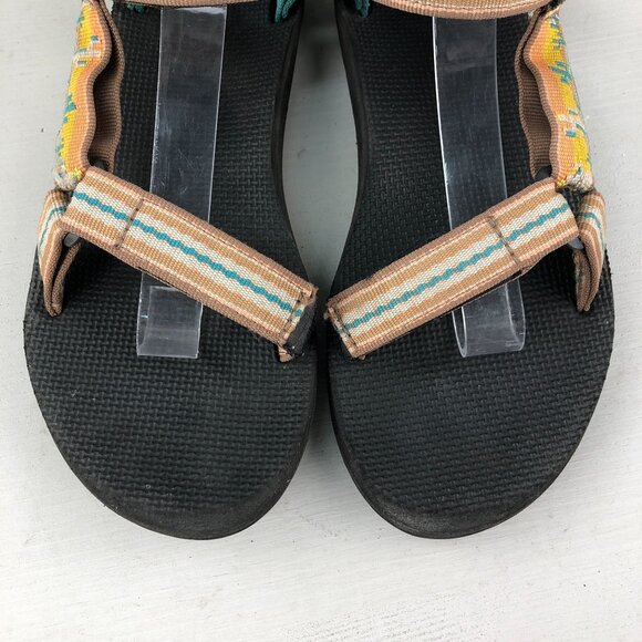 Teva Women's Size 9 Original Universal Cactus Brown Blue Yellow Sandals FAIR - Picture 5 of 13